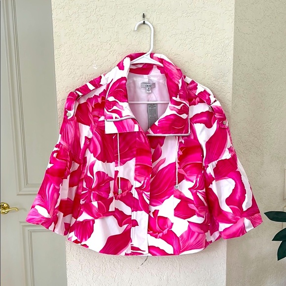 CACHE Pink and White Geometric Puffer Coat - Picture 2 of 9